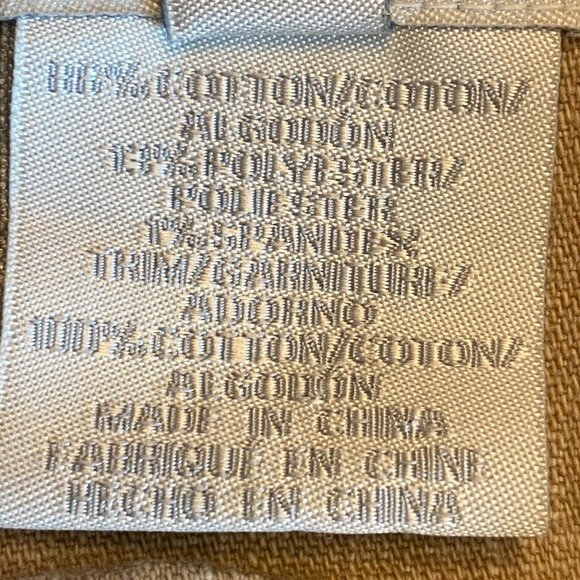 DJ Washed Denim Bomber Jacket Tan Utility Distressed Aviator Pilot Y2K 90s-M - Picture 14 of 16